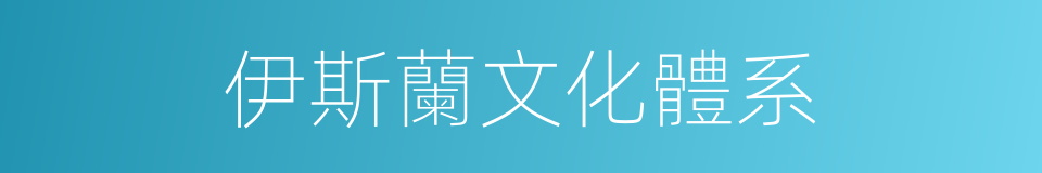 伊斯蘭文化體系的同義詞