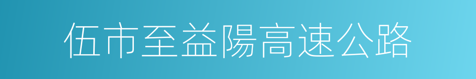 伍市至益陽高速公路的同義詞