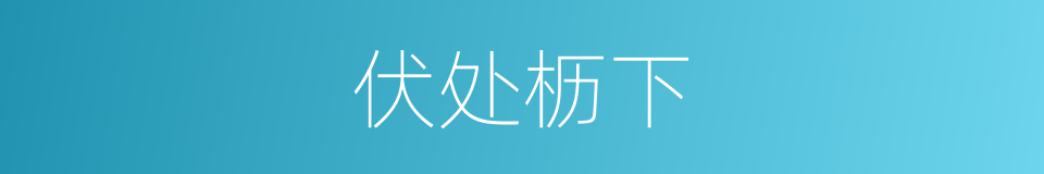 伏处枥下的意思