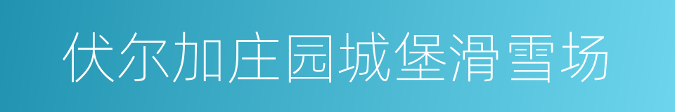 伏尔加庄园城堡滑雪场的同义词