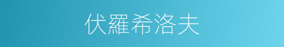 伏羅希洛夫的同義詞