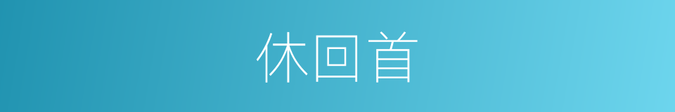 休回首的同义词
