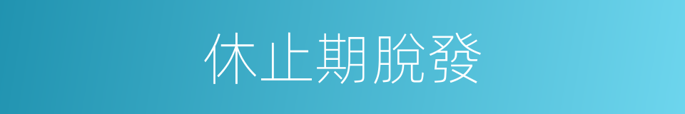 休止期脫發的同義詞
