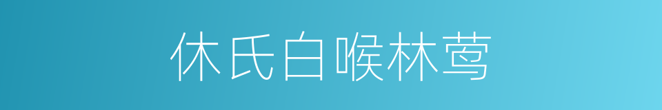 休氏白喉林莺的同义词