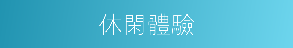 休閑體驗的同義詞