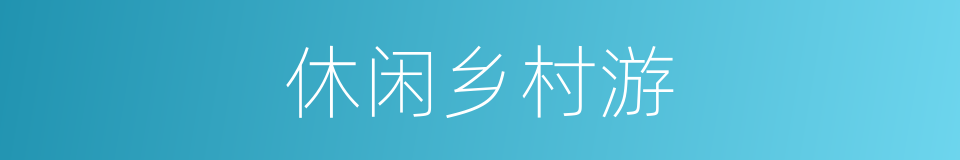 休闲乡村游的同义词