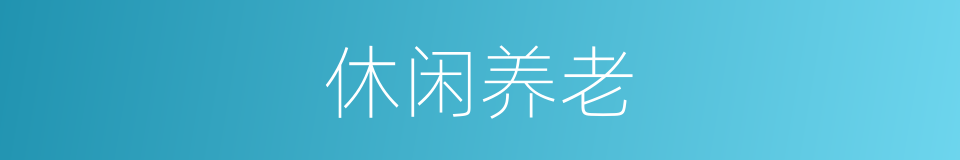 休闲养老的同义词