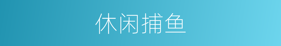 休闲捕鱼的同义词