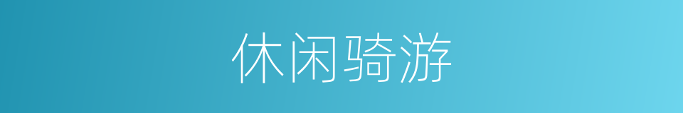 休闲骑游的同义词