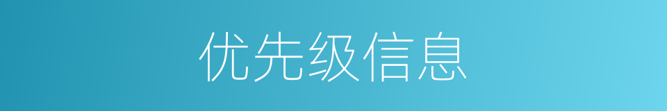 优先级信息的同义词