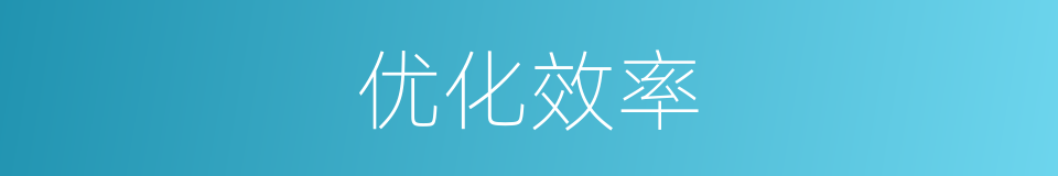 优化效率的同义词