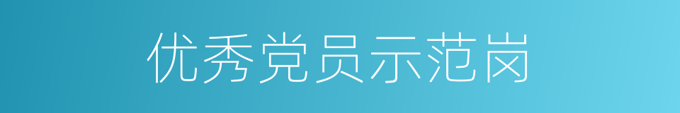 优秀党员示范岗的同义词