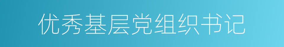 优秀基层党组织书记的同义词