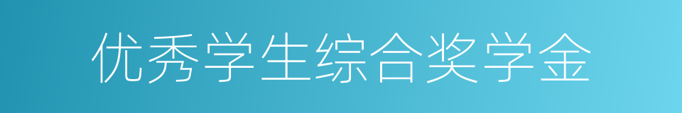 优秀学生综合奖学金的同义词