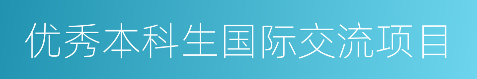 优秀本科生国际交流项目的同义词