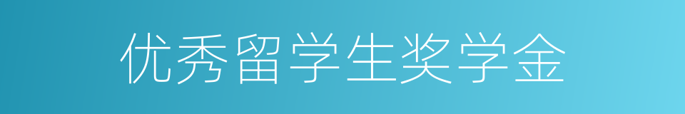 优秀留学生奖学金的同义词