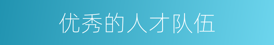 优秀的人才队伍的同义词
