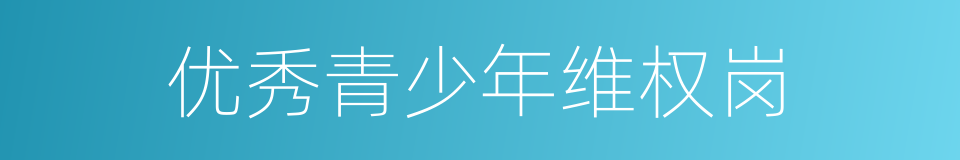 优秀青少年维权岗的同义词