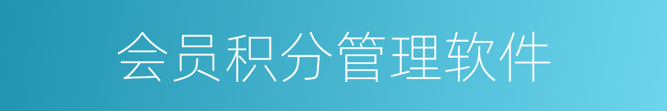 会员积分管理软件的同义词