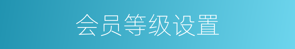 会员等级设置的同义词
