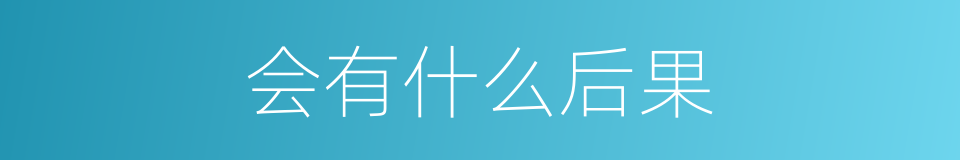 会有什么后果的同义词