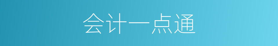 会计一点通的同义词