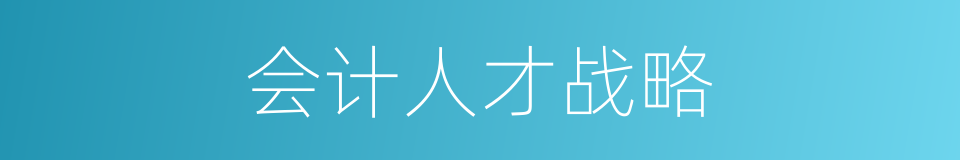 会计人才战略的同义词