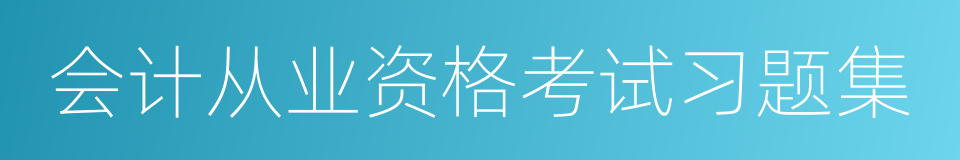 会计从业资格考试习题集的同义词