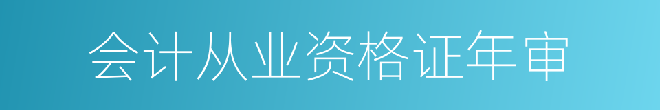 会计从业资格证年审的同义词