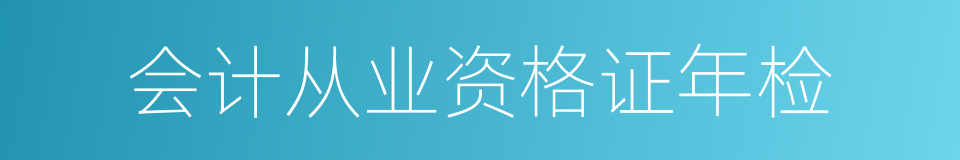 会计从业资格证年检的同义词