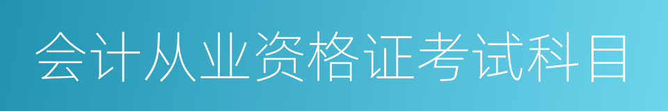 会计从业资格证考试科目的同义词