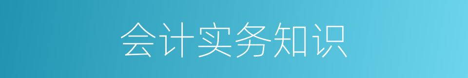 会计实务知识的同义词