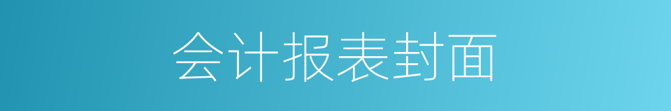 会计报表封面的同义词