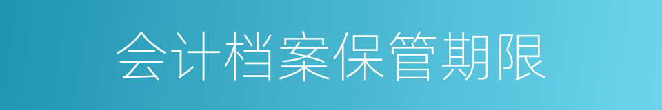 会计档案保管期限的同义词
