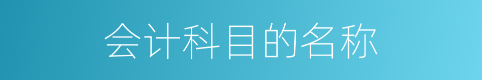 会计科目的名称的同义词