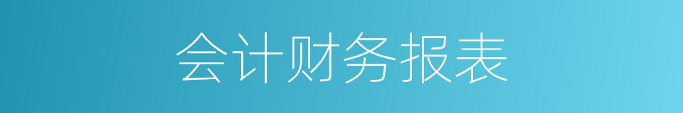 会计财务报表的同义词
