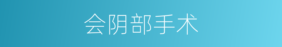 会阴部手术的同义词
