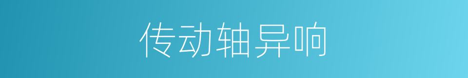 传动轴异响的同义词