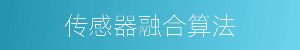 传感器融合算法的同义词