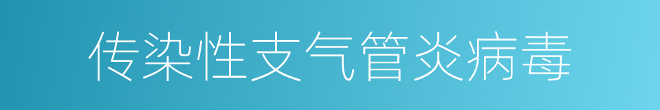 传染性支气管炎病毒的同义词