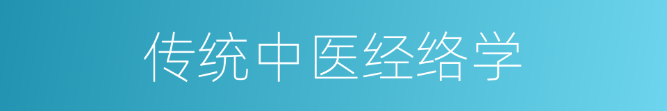 传统中医经络学的同义词