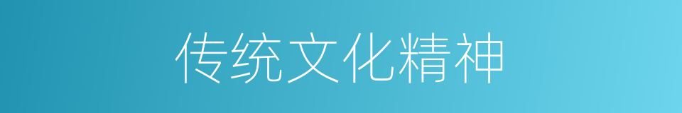 传统文化精神的同义词