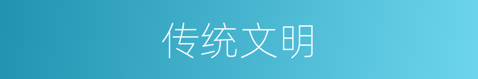 传统文明的同义词
