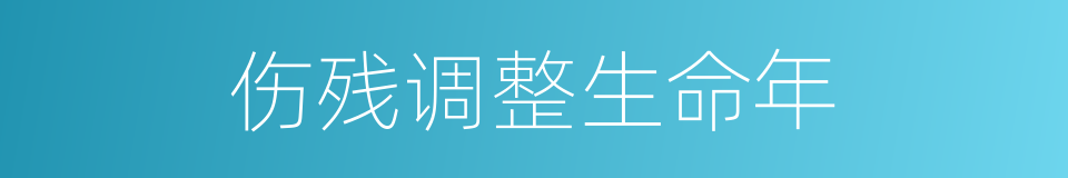 伤残调整生命年的同义词