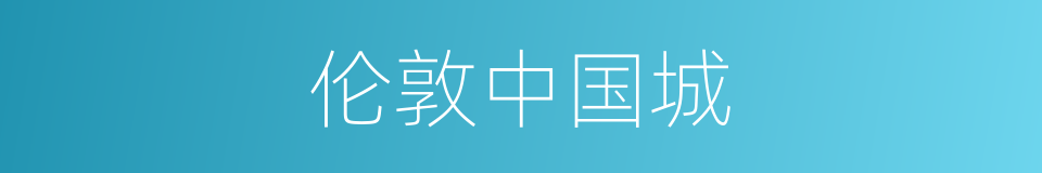 伦敦中国城的同义词