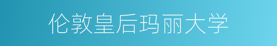 伦敦皇后玛丽大学的同义词