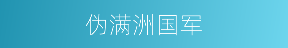 伪满洲国军的同义词