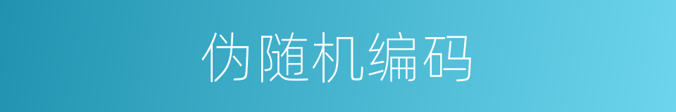 伪随机编码的同义词