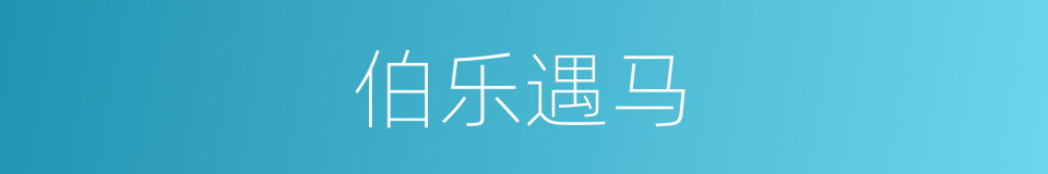 伯乐遇马的同义词