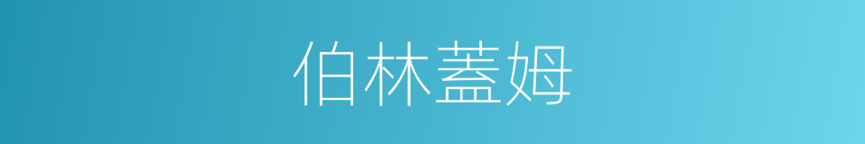 伯林蓋姆的同義詞